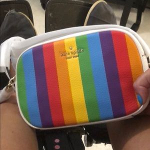 Kate spade kourtney rainbow stripe camera bag